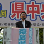 来賓挨拶をされる紺野長人社民党県連副代表