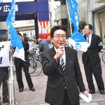 連帯の挨拶をする社民党福島県連代表　紺野長人福島県議会議員