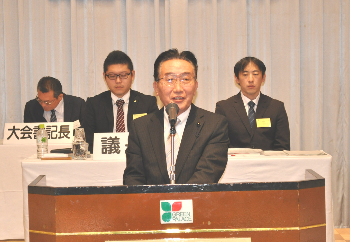 来賓挨拶　社民党県連代表　紺野長人福島県議会議員