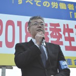 集会閉会の挨拶をする二本松安達地区連合・高橋誉議長