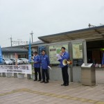 白河駅前で訴える県南地域連合役員の皆さん２