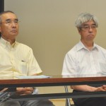 ＫＡＫＫＩＮ福島 鈴木三男議長（左）、原水禁福島県民会議 角田政志代表