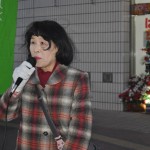 連帯の挨拶をする社会民主党福島県連副代表八重樫小夜子郡山市議会議員