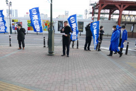 挨拶する連合福島澤田会長