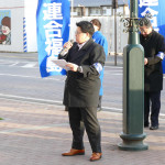 国際女性デーに向けてアピールする青年女性委員会伊藤代表幹事