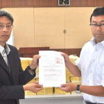 非鉄金属製造業の改正申出書を提出する、遠藤最低賃金対策委員会委員(基幹労連)